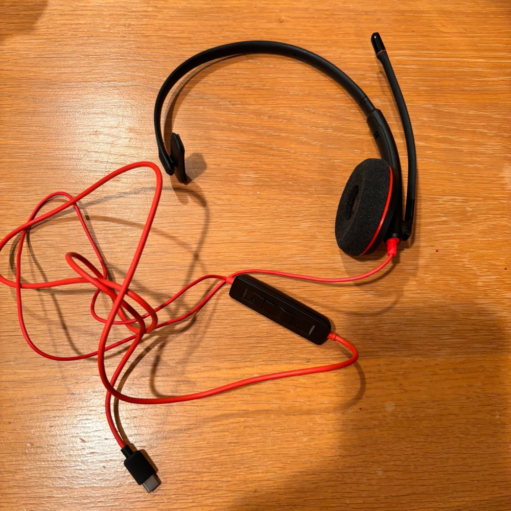 Black and Red Wired Headset